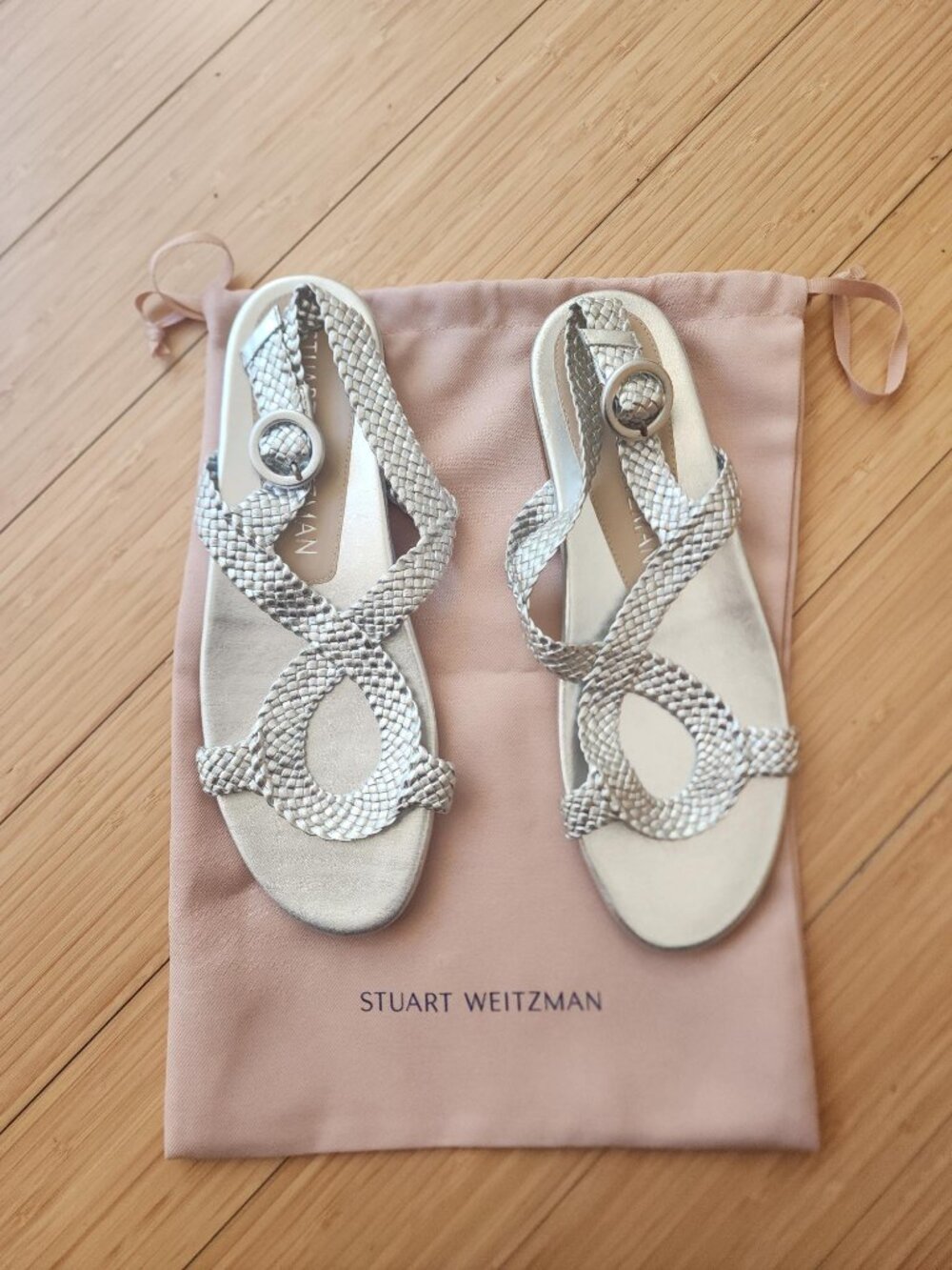 Stuart Weitzman Teodora Braided Slingback Sandal Size 10.5 (Never Worn) Spain
